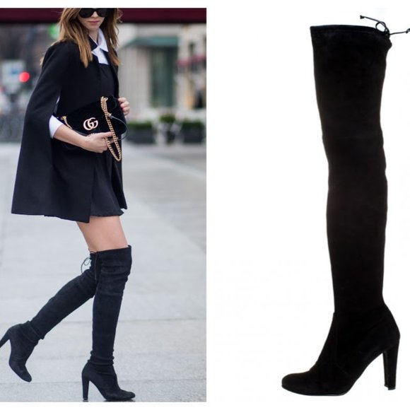 Stuart Weitzman Shoes - STUART WEITZMAN Highland OTK over the knee black suede high heel boot 9